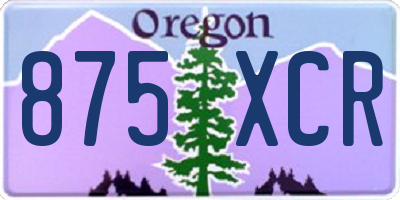 OR license plate 875XCR