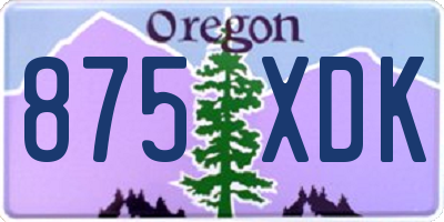 OR license plate 875XDK