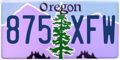 OR license plate 875XFW