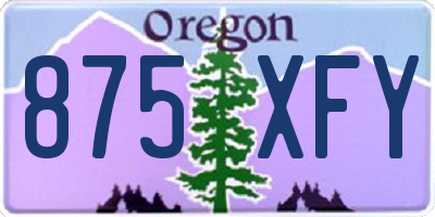 OR license plate 875XFY