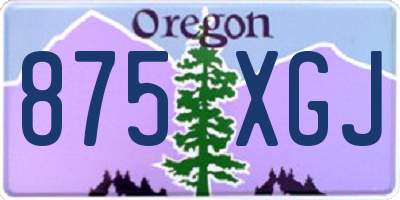 OR license plate 875XGJ