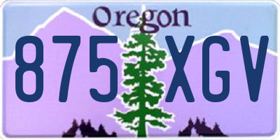 OR license plate 875XGV