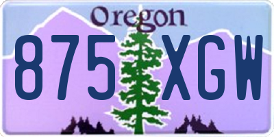 OR license plate 875XGW
