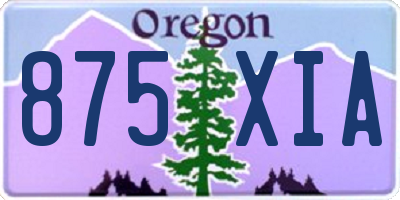 OR license plate 875XIA