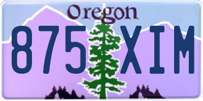 OR license plate 875XIM