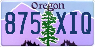 OR license plate 875XIQ