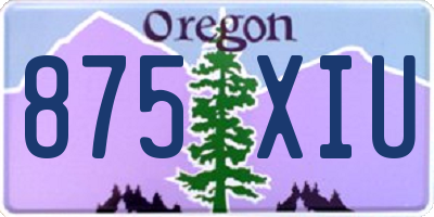 OR license plate 875XIU