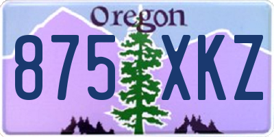 OR license plate 875XKZ