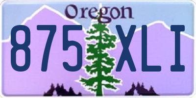 OR license plate 875XLI