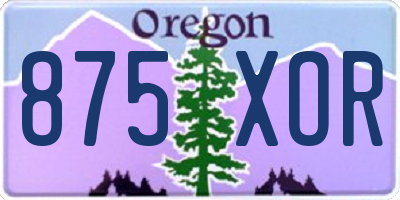 OR license plate 875XOR