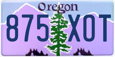 OR license plate 875XOT