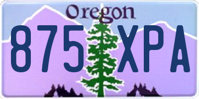 OR license plate 875XPA