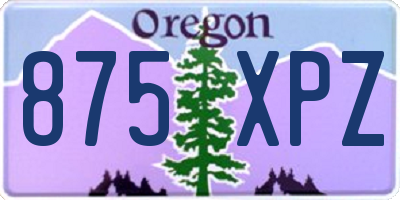 OR license plate 875XPZ