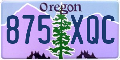 OR license plate 875XQC
