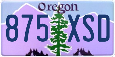 OR license plate 875XSD