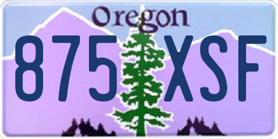 OR license plate 875XSF