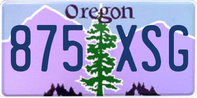 OR license plate 875XSG