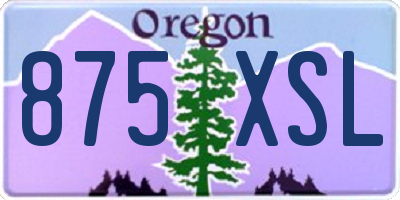 OR license plate 875XSL