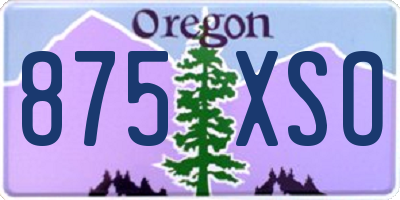 OR license plate 875XSO