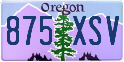 OR license plate 875XSV