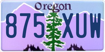 OR license plate 875XUW