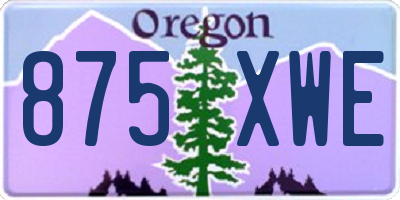 OR license plate 875XWE