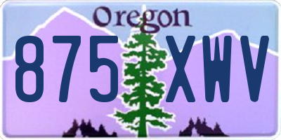 OR license plate 875XWV