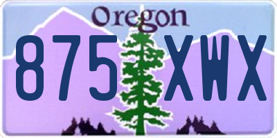OR license plate 875XWX