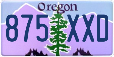 OR license plate 875XXD