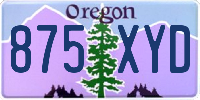 OR license plate 875XYD