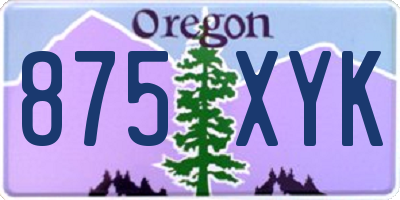 OR license plate 875XYK