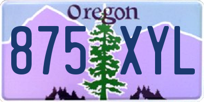 OR license plate 875XYL