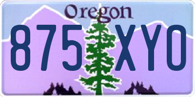 OR license plate 875XYO