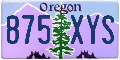 OR license plate 875XYS