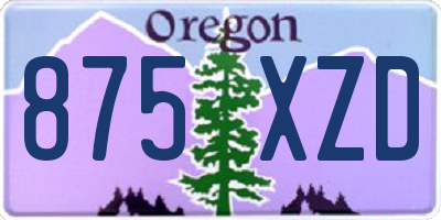 OR license plate 875XZD