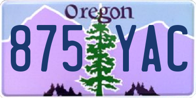 OR license plate 875YAC