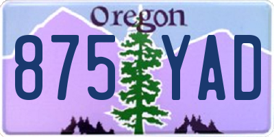 OR license plate 875YAD