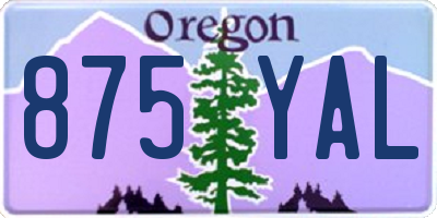 OR license plate 875YAL