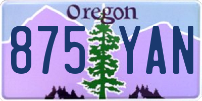 OR license plate 875YAN