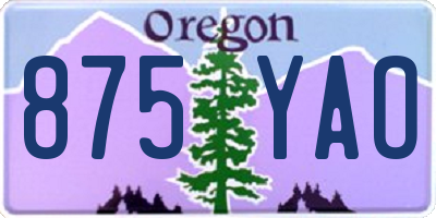 OR license plate 875YAO