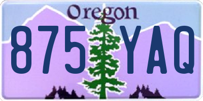 OR license plate 875YAQ