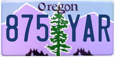 OR license plate 875YAR