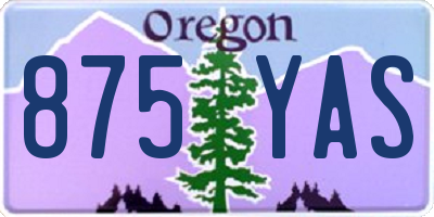 OR license plate 875YAS