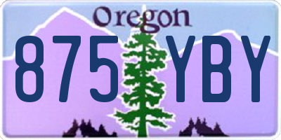 OR license plate 875YBY