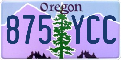 OR license plate 875YCC