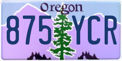 OR license plate 875YCR
