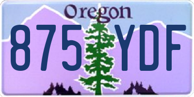 OR license plate 875YDF