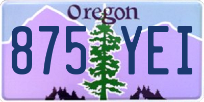OR license plate 875YEI