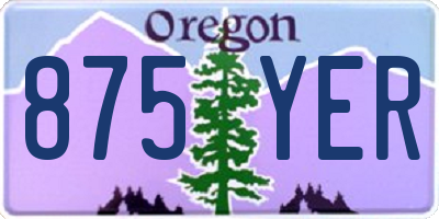 OR license plate 875YER