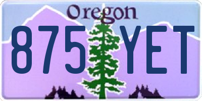 OR license plate 875YET